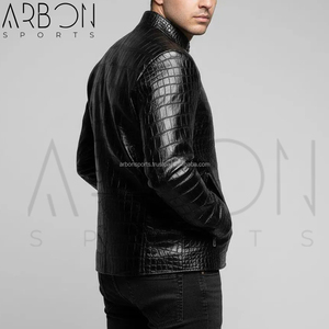 Veste en cuir texturé pour homme, couleur noire, design gaufré de qualité supérieure, vêtement d'extérieur élégant, matière confortable et durable - Product Image 4