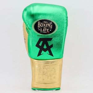 ไม่มีมวยไม่มีชีวิต ถุงมือชกมวยแบบสั่งทำพิเศษ สีเขียวทองพิมพ์ลาย Canelo พร้อมเชือกผูก คุณภาพพรีเมียม สำหรับขาย - Product Image 4
