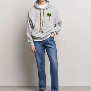 เสื้อฮู้ดดี้ปักลายสตรีทแวร์ผู้ชาย ทรงหลวม สวมใส่สบาย อุ่น อบอุ่น ด้วยการเย็บแบบความหนาแน่นสูง พร้อมขอบแขนเสื้อแบบริบ เหมาะสำหรับผู้ใหญ่ - Product Image 4