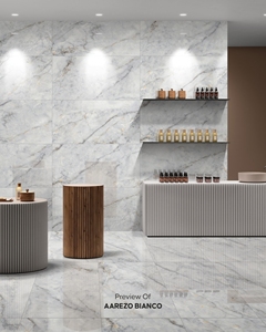 Colección de Azulejos de Porcelana Aarezo Bianco PGVT de 600x600mm y 600x1200mm para Piso y Pared - Product Image 2