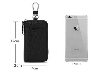 Genuine Leather Cowhide Car Key <b>Wallet</b> RFID Blocking Zipper Key Case Vintage Hanging Key <b>Holder</b> for Men and Women Gifts - Product Image 2