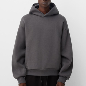 Sweat-shirt à capuche surdimensionné gris foncé pour homme, streetwear décontracté, pull à manches longues - Product Image 4