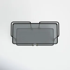 Modern <b>Black</b> Metal Serving Cart with Glass Shelves 27x13 Inch Minimalist Design for Party Storage - Product Image 2