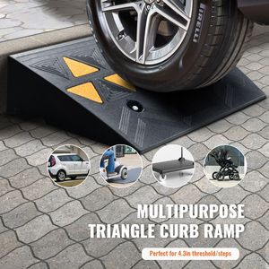 Rampe per Soglie di Carreggiata Resistenti, Capacità 15 T (33069 Libbre), Stabili, in Gomma a Griglia, Confezione da 2, Altezza 4,3 Pollici, per Settore Automobilistico - Product Image 4