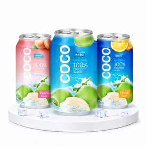 Bebida de Agua de Coco 100% Natural de 330 ml, Sabor Original a Durazno y Naranja, Bebida de Jugo de Coco, Proveedor de Vietnam, Marca Privada OEM - Product Image 1