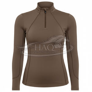 Haut de performance à manches longues pour femme, sous-vêtement de compression pour l'équitation, vêtement d'entraînement équestre - Product Image 1