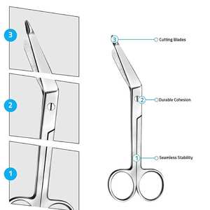 Tijeras para Vendajes Médicas Premium Lister, Herramienta de Corte de Vendajes de Acero Inoxidable, Tijeras Quirúrgicas Manuales Reutilizables para Hospital - Product Image 5