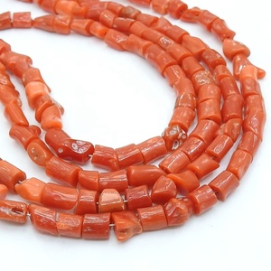Perles de corail rouge italien, forme goutte, 16 pouces, 4-3 mm environ, pour la fabrication de bijoux, fournitures pour grossistes PMEGEMSBEADS, MOQ 10 brins - Product Image 1