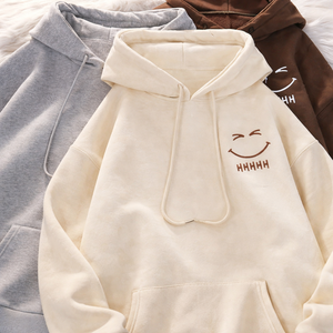 ผลิตแบบ OEM เสื้อฮู้ดดี้โอเวอร์ไซส์ผ้าฟลีซเนื้อหนาปานกลาง 350 กรัม ผลิตจากผ้าฝ้าย 100% พรีชริงค์ ไบโอวอช พรีเมียม สตรีทแวร์ สำหรับทั้งชายและหญิง รับสกรีนโลโก้ตามแบบ - Product Image 1