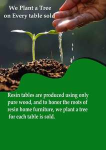 โต๊ะรับประทานอาหารไม้เนื้อแข็งขอบธรรมชาติเคลือบอีพ็อกซี่เรซิ่นสีดำ โต๊ะประชุมสำหรับห้องประชุม - Product Image 6