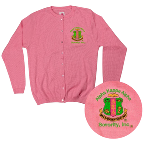 Cárdigan Rosa para Mujer, Tipo Suéter, con Botones Bordados, Cárdigan de Punto, Informal, Ligero, Prenda Exterior - Product Image 1