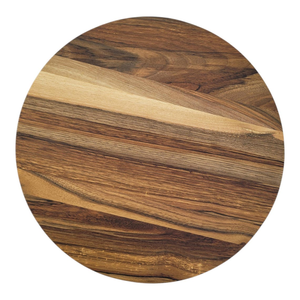 Plateau de service rond en bois rustique, plateau à nourriture en bois massif, plateau de présentation pour café et thé avec bord surélevé pour la salle à manger à domicile - Product Image 5