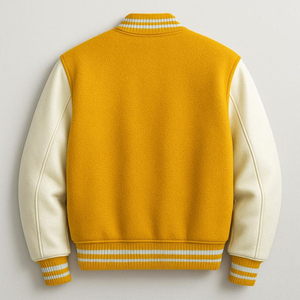 Chaqueta Varsity de Invierno Ecológica y Transpirable con Cuello Alto y Logotipo Frontal Bordado Personalizado, Tejido de Poliéster y Exterior de Nailon - Product Image 2