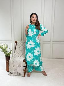 Traje Tradicional Indio Personalizable para Mujer, Salwar Kameez Listo para Usar, Estilo Dhoti, Pantalón Natural Pakistaní, Especial para Eid y Ramadán - Product Image 5