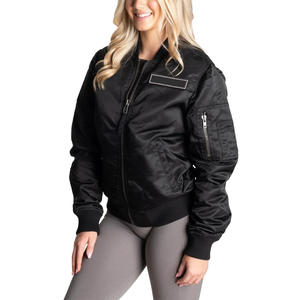 Blouson bomber femme tendance, personnalisable, en tissu léger, fermeture éclair, vêtement décontracté pour la marque et la vente au détail - Product Image 1