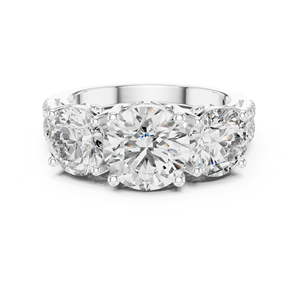 Anillo de Compromiso de Oro Blanco de 14K con Diamante Cultivado en Laboratorio, Corte Redondo, para Mujer |   Diamante Cultivado Nuevo - Product Image 1