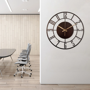 Hammered Bronze Wall <b>Clock</b>, Industrial <b>Clock</b> Gift, <b>Large</b> Mid Century Modern Metal Wall <b>Clock</b>, Unique Silent Wall <b>Clock</b> Gift, - Product Image 1