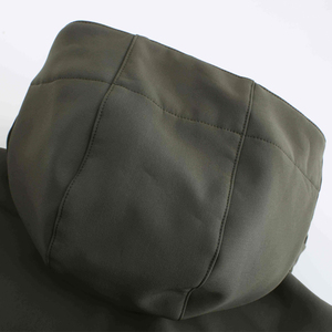 Veste matelassée à capuche pour homme, vert olive, imperméable, hiver, sportive, fermeture éclair, rembourrage épais en polyester - Product Image 5