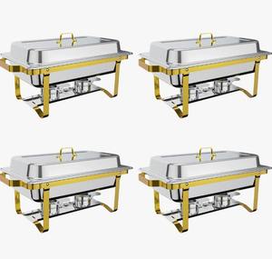 Juego de 4 calentadores de buffet de acero inoxidable de 8QT de primera calidad para catering y fiestas al mejor precio - Product Image 1