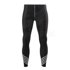 Black Knitted Compression Leggings Elastic Waist Quick Dry Breathable Stretch <b>Tights</b> for Yoga Training Running - Product Image 2