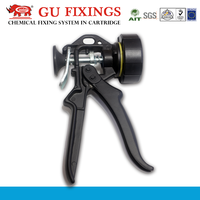 Pistola de calafateo industrial manual de aluminio plateado-negro de alta calidad de 20 oz con émbolo de varilla lisa para papel de aluminio, ideal para bricolaje.