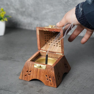 Most Selling Wooden Bakhoor Burner Religious Use Handmade Organic & Durable Multi-Regional Factory Price - Product Image 1