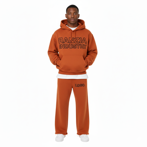 Ensemble sweat à capuche zippé Ranzia avec strass, Survêtement Ranzia grande taille avec strass, Sweat à capuche et pantalon de survêtement Ranzia entièrement zippés avec strass - Product Image 6