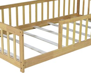 Lit d'enfant Montessori en bois massif pour tout-petits avec barrières de sécurité, vente en gros |   Artisanat Pindel - Product Image 6