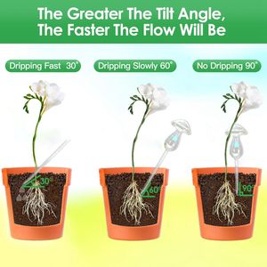 Set di 4 Vasi Autoirriganti in Vetro Iridescente Sfumato, Stile Fungo, per Piante e Fiori - Product Image 5