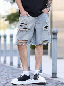 New Style Streetwear 2026 Custom Jeans <b>Men's</b> Clothing Fashion Ripped <b>Patch</b> <b>Men</b> Pants Straight Denim Jean <b>Shorts</b> <b>Men</b> Wholesale - Product Image 6