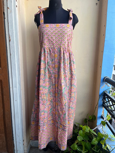 Vestido largo de algodón indio sin mangas con tirantes ajustables, estampado floral a mano y cuello cuadrado para mujer, superventas 2026 - Product Image 3