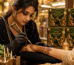 DIL NOOR FAST HENNA CONE & MEHANDI CONE Couleur foncée permanente instantanée en 10 minutes Boîte de 12 pièces - Product Image 3