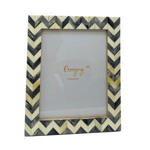Decoryug Square Bone Mosaic Photo <b>Frame</b> Handmade Modern Home Decoration Bone Brass <b>Border</b> Rectangular <b>Picture</b> <b>Frame</b> DECORYUG - Product Image 3