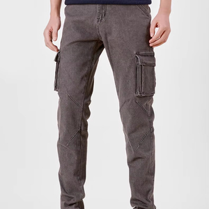 Nueva Versión de Jeans ODM de Verano para Hombre, Corte Recto, Elásticos, Casuales, Largos, Color Sólido Lavado, Moda 2026 - Product Image 5