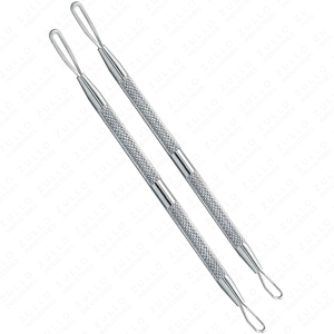 Ensemble de 2 outils professionnels en acier inoxydable pour éliminer les points noirs et l'acné, extracteur de boutons pour le soin de la peau du visage - Product Image 1
