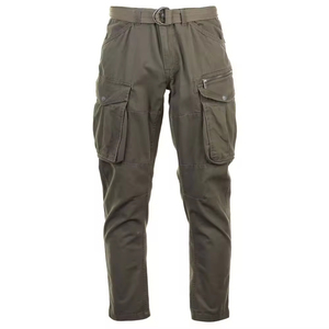 Pantalon cargo tricoté personnalisable de haute qualité, léger, à taille élastique, 100 % coton et polyester, coupe-vent, respirant, décontracté, pour l'extérieur - Product Image 2