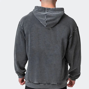 Comfortable Men's Acid Wash <b>Hoodies</b> Fall Winter Premium 100% Cotton Embroidered <b>Plain</b> Dyed Oversized Fleece For Winter Season - Product Image 5
