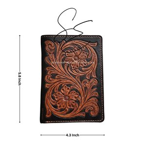 Handmade Tooled Leather <b>Passport</b> Holder Custom Floral Carved Travel <b>Passport</b> <b>Wallet</b> RFID Blocking <b>Passport</b> Cover with Card Slots - Product Image 3