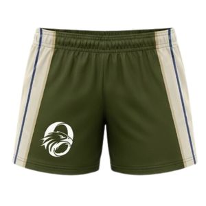 Men Olive <b>Green</b> White Sublimated Netball Jersey Shorts Set Polyester Athletic Performance Sportswear Training Competition - Product Image 4