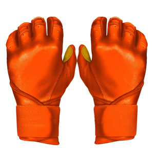 Gants de frappe de baseball professionnels Bruce Bolt de qualité supérieure en cuir fendu antidérapant avec logo personnalisé imprimé - Product Image 1