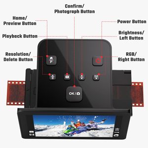 <span class=keywords><strong>Appareil</strong></span> de numérisation de films intelligent : convertit les films 8mm en numérique, scanner de négatifs et projecteur de diapositives pour anciennes diapositives, logiciel facile à utiliser - Product Image 4