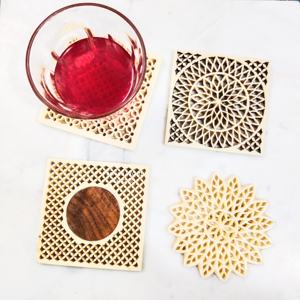 Posavasos Cuadrados Modernos de Resina Epoxi Transparente para Madera, de 6mm de Grosor y 100mm de Diámetro, con Agujero, Accesorios Artísticos para Bebidas, Ecológicos - Product Image 2