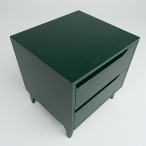 Table de chevet moderne marron avec 2 tiroirs, design écologique pour les espaces de vie et de salle à manger - Product Image 6