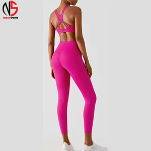 High Quality Women's Yoga Set Activewear 2-Piece Solid Water Resistant <b>Seamless</b> <b>Leggings</b> Factory Direct Sale At NURAK SPORTS - Product Image 2