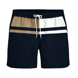 Short de bain décontracté pour homme en tissu Oxford 100 % polyester, infroissable, respirant, séchage rapide, taille élastique, doublure en maille, léger - Product Image 3