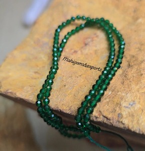 Perles de zircon cubique (CZ) vertes facettées de 2,50 mm, 14 pouces, pour bijoutiers et autres bijoux en diamant - Product Image 3