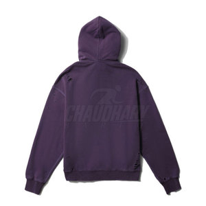 Sweat-shirts décontractés effet usé en mélange de coton de haute qualité, coupe décontractée, look tendance, tenue quotidienne - Product Image 2