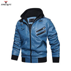 Veste de moto d'hiver pour hommes en toile et cuir véritable, coupe-vent, imperméable et respirante, style urbain, vente en gros - Product Image 4