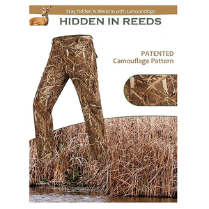 Men's Camouflage Hunting Pants Waterproof Soft <b>Shell</b> Polyester Outdoor Wear Autumn Season - Product Image 5