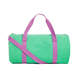 Green Sport <b>Duffel</b> <b>Bag</b> With Pink Handles Zipper Closure Portable Exercise Fitness Travel <b>Bag</b> - Product Image 2